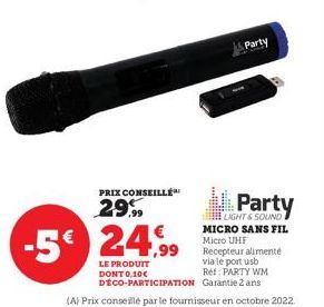 PRIX CONSEILLÉ  29.99  Party 