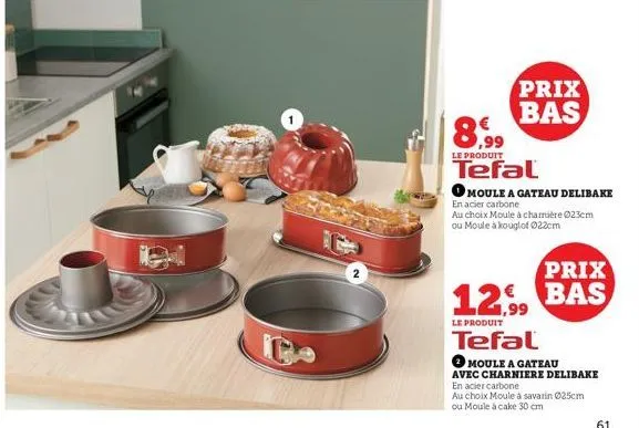 Promo Set De Moules à Gâteaux Creabake Tefal chez Hyper U 