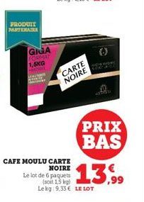 café moulu Carte noire