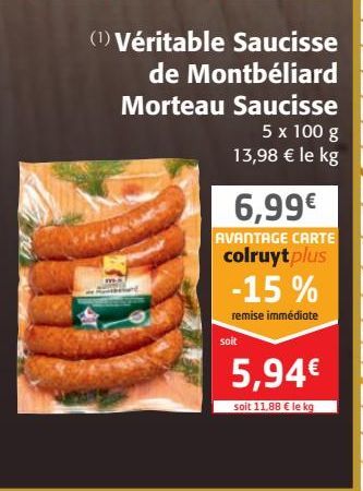 Véritable Saucisse de Montbéliard Morteau Saucisse