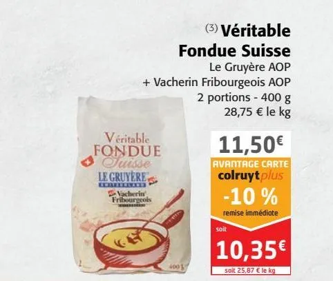 véritable fondue suisse 