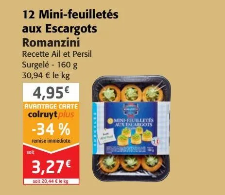 12 mini-feuilletés aux escargots romanzini