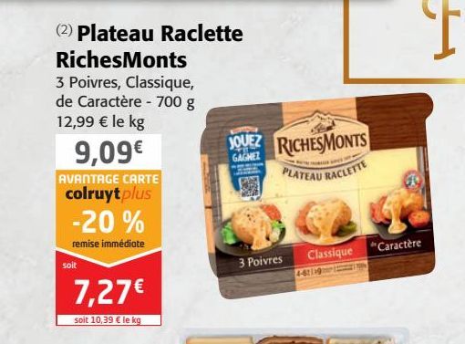 Plateau raclette RichesMonts