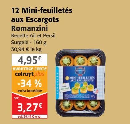 12 Mini feuilletés aux Escargots Romanzini