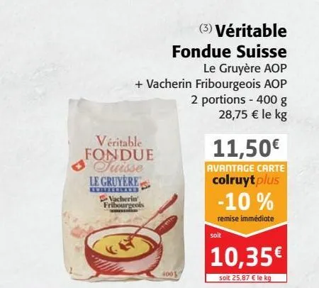 véritable fondue suisse 