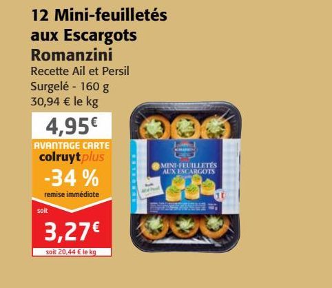 12 Mini-feuilletés aux Escargots Romanzini