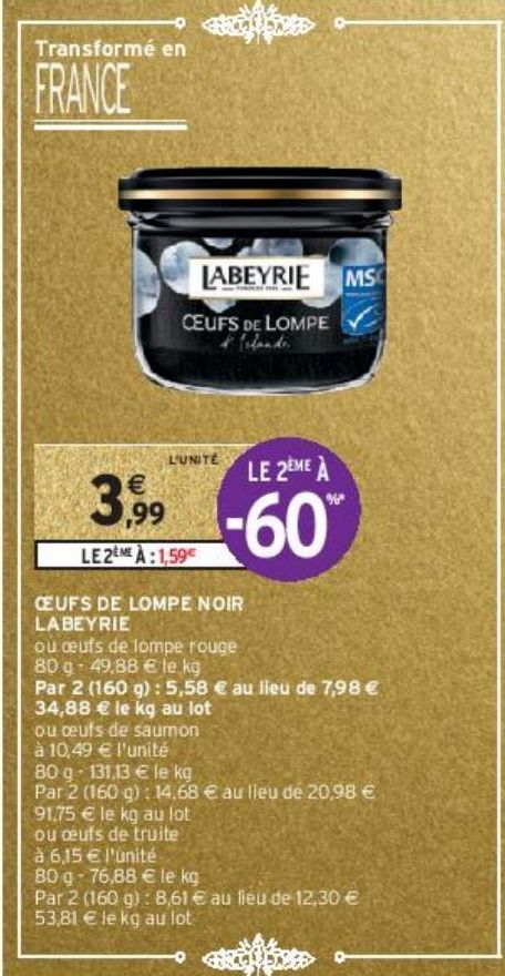 ŒUFS DE LOMPE NOIR  LABEYRIE