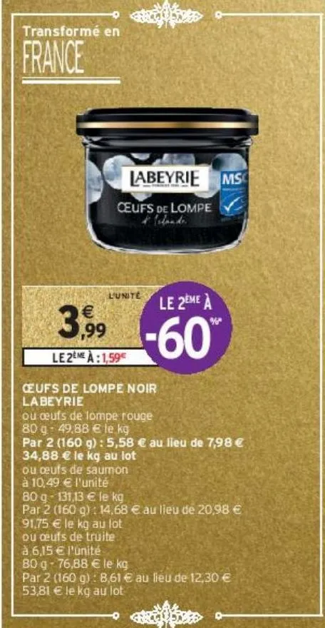 œufs de lompe noir  labeyrie