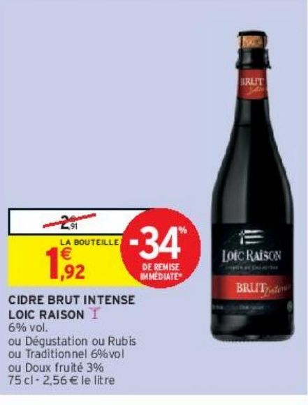 CIDRE BRUT INTENSE  LOIC RAISON