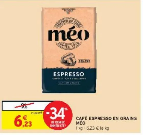 café espresso en grains  méo