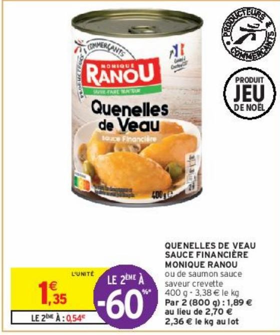 QUENELLES DE VEAU  SAUCE FINANCIÈRE MONIQUE RANOU