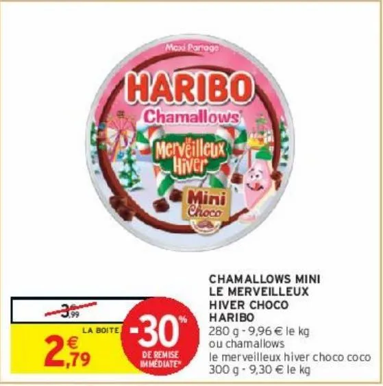 chamallows mini  le merveilleux  hiver choco  haribo