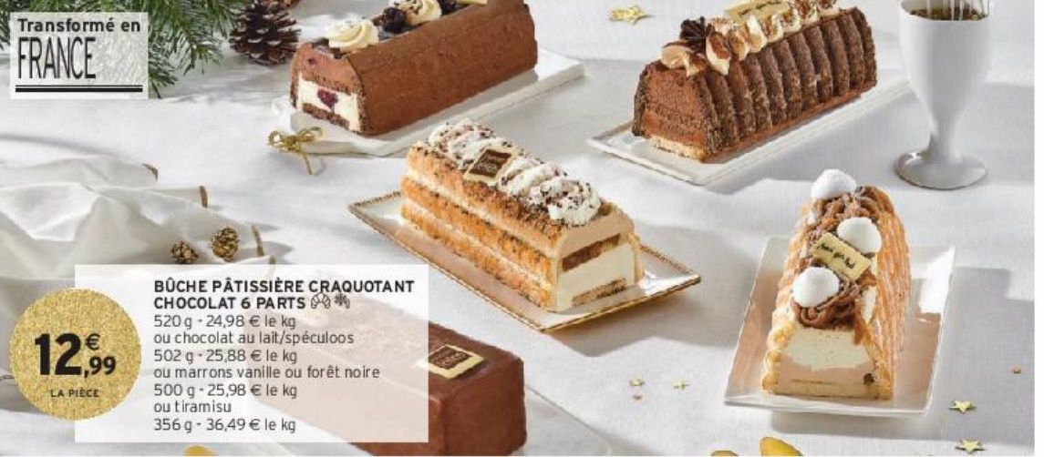 BÛCHE PÂTISSIÈRE CRAQUOTANT  CHOCOLAT 6 PARTS