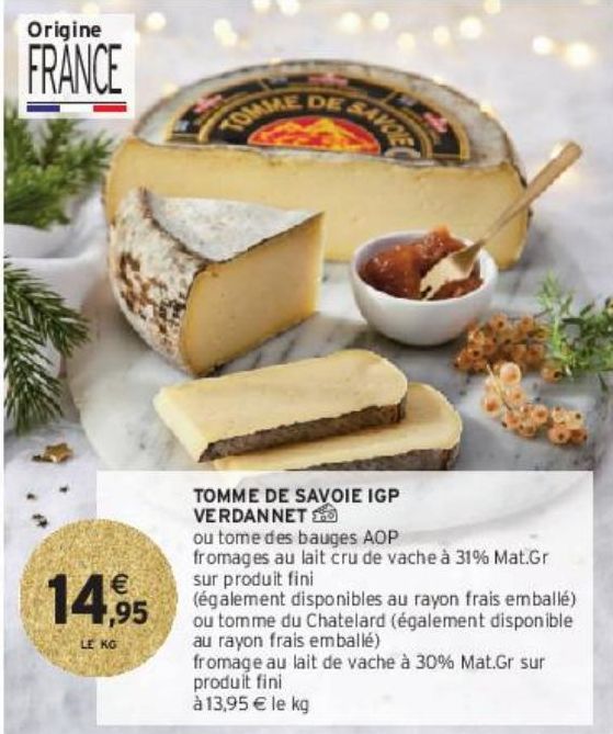 TOMME DE SAVOIE IGP  VERDANNET