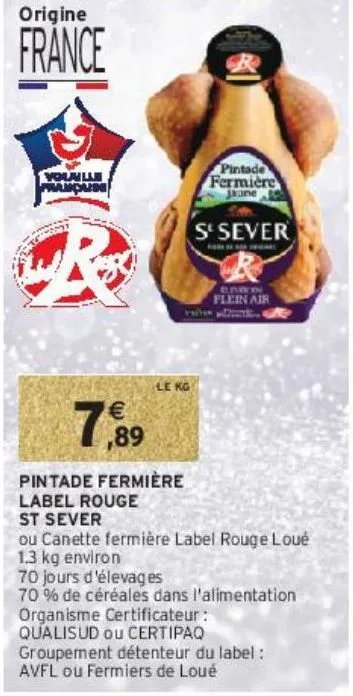 pintade fermière  label rouge  st sever