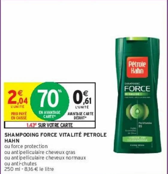 shampooing force vitalité petrole hahn