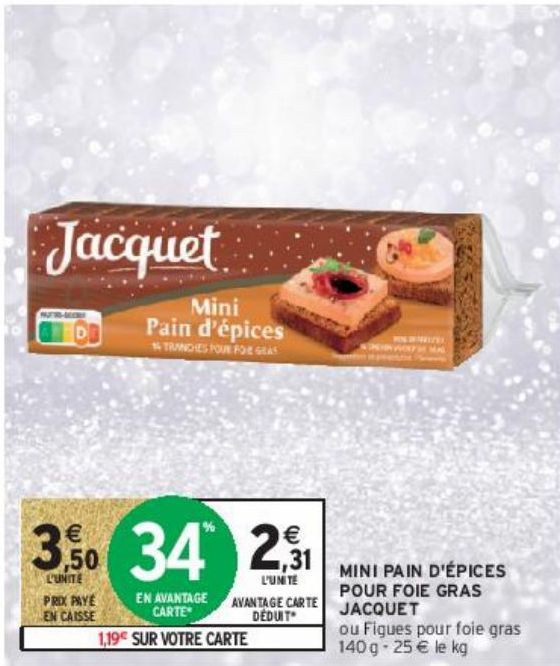 MINI PAIN D'ÉPICES POUR FOIE GRAS JACQUET