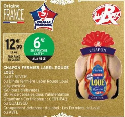 chapon fermier label rouge loué