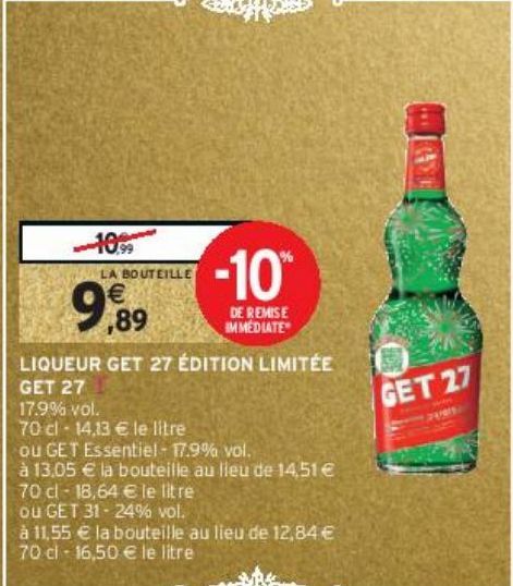 LIQUEUR GET 27 ÉDITION LIMITÉE GET 27