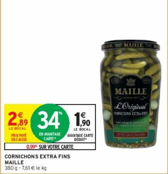 CORNICHONS EXTRA FINS MAILLE
