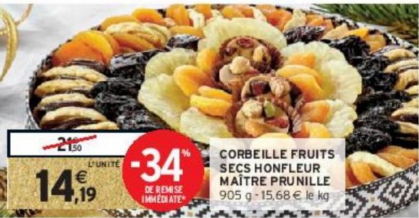 CORBEILLE FRUITS SECS HONFLEUR MAÎTRE PRUNILLE