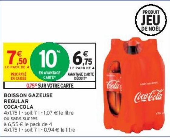 BOISSON GAZEUSE REGULAR COCA-COLA