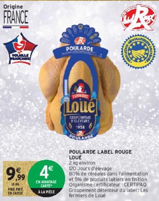 POULARDE LABEL ROUGE LOUÉ