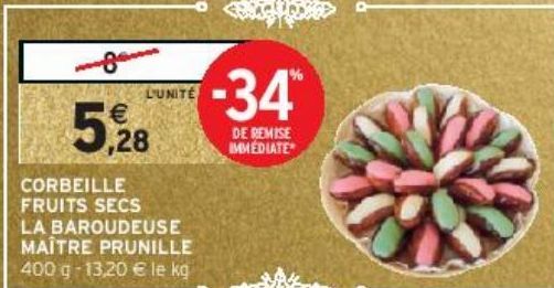 CORBEILLE FRUITS SECS LA BAROUDEUSE MAÎTRE PRUNILLE