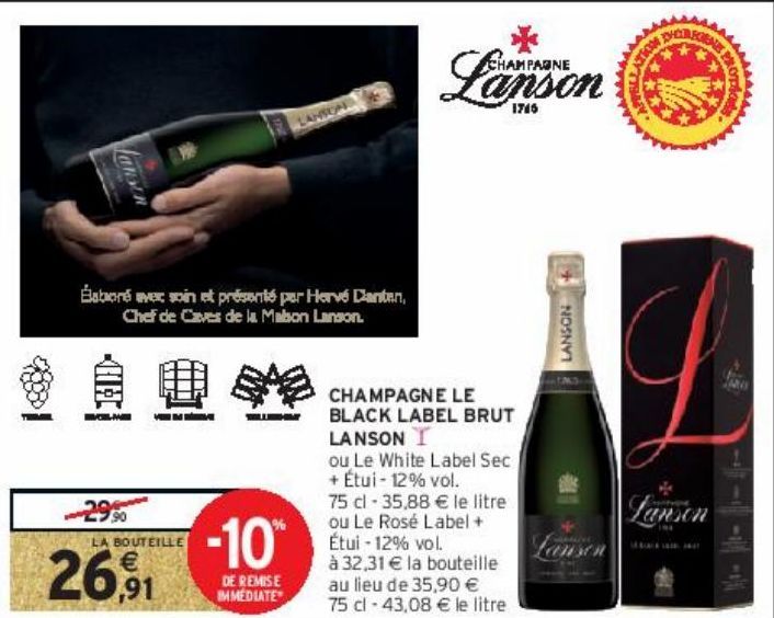 CHAMPAGNE LE BLACK LABEL BRUT LANSON