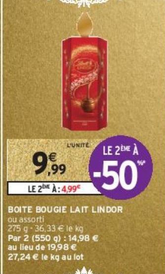 BOITE BOUGIE LAIT LINDOR