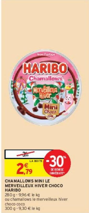 CHAMALLOWS MINI LE MERVEILLEUX HIVER CHOCO HARIBO