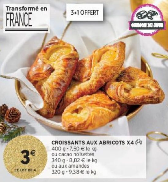 CROISSANTS AUX ABRICOTS X4