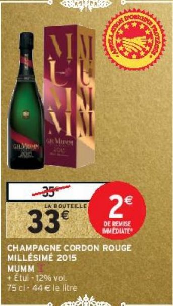 CHAMPAGNE CORDON ROUGE MILLÉSIMÉ 2015 MUMM