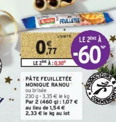 PÂTE FEUILLETÉE MONIQUE RANOU