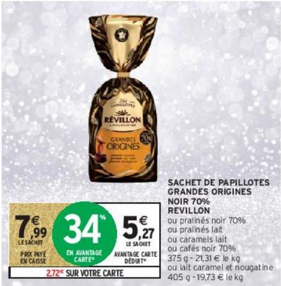 SACHET DE PAPILLOTES GRANDES ORIGINES NOIR 70% REVILLON