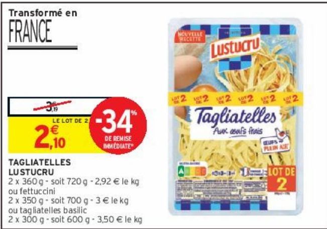 TAGLIATELLES LUSTUCRU