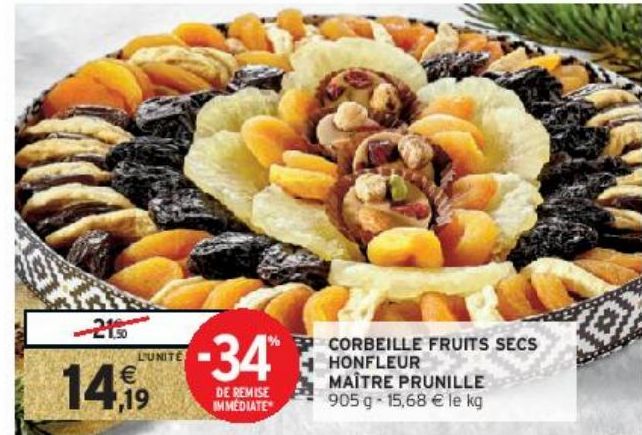 CORBEILLE FRUITS SECS HONFLEUR MAÎTRE PRUNILLE