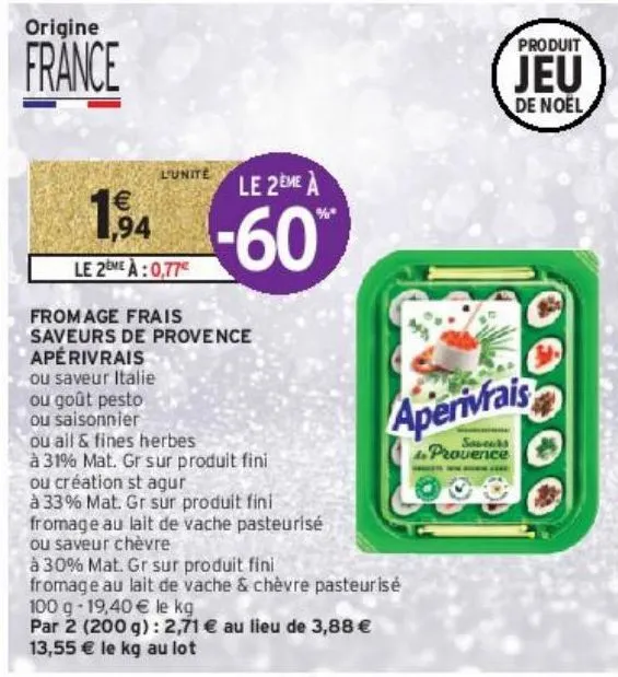 fromage frais saveurs de provence apérivrais