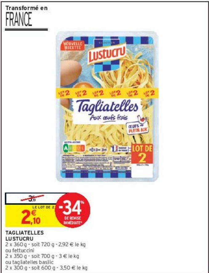 TAGLIATELLES LUSTUCRU