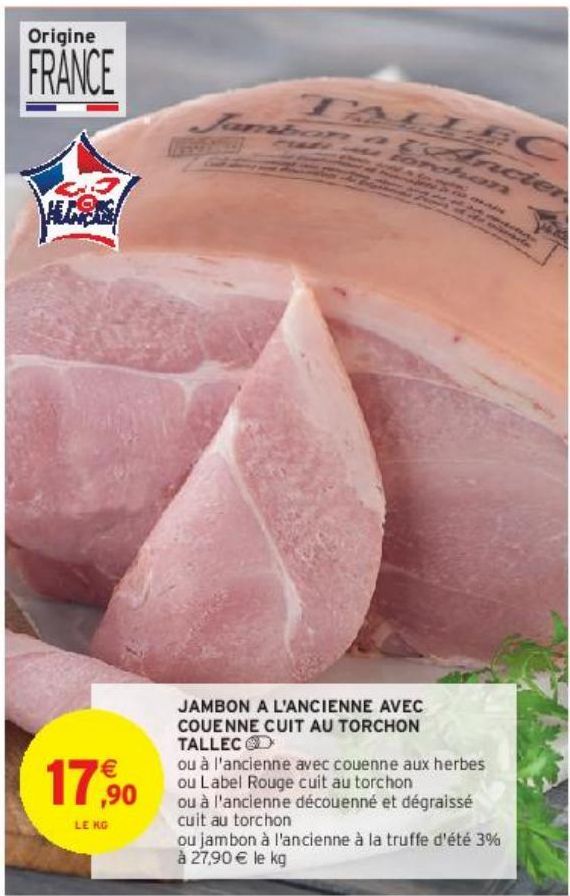 JAMBON A L'ANCIENNE AVEC COUENNE CUIT AU TORCHON TALLEC