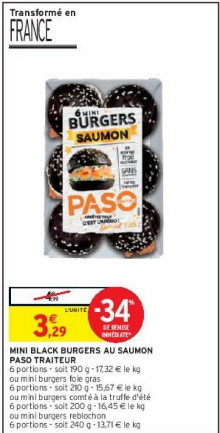 MINI BLACK BURGERS AU SAUMON PASO TRAITEUR