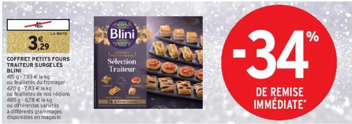 coffret petits fours traiteur surgelés blini