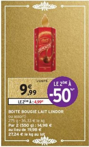 BOITE BOUGIE LAIT LINDOR