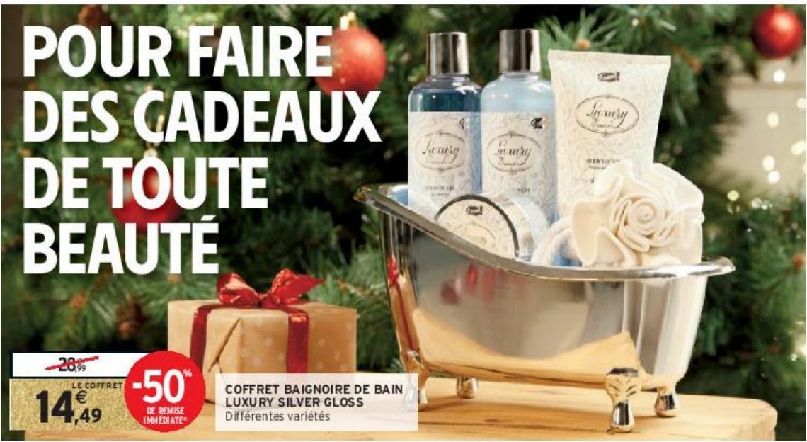 COFFRET BAIGNOIRE DE BAIN LUXURY SILVER GLOS