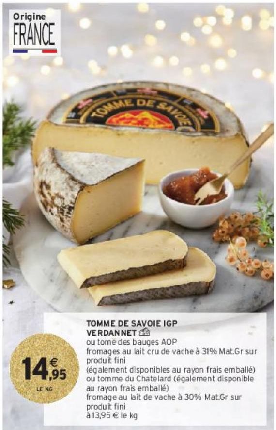 TOMME DE SAVOIE IGP VERDANNET