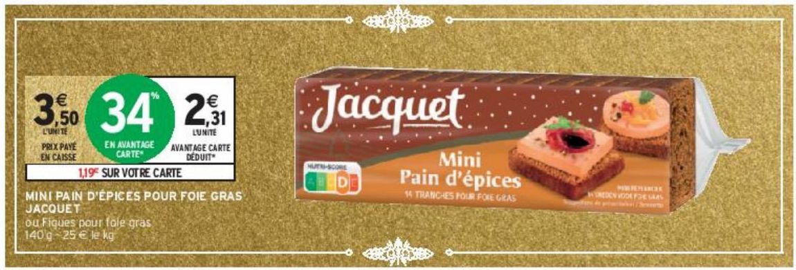 MINI PAIN D'ÉPICES POUR FOIE GRAS JACQUET