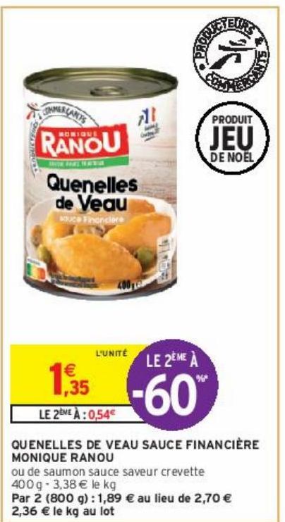 QUENELLES DE VEAU SAUCE FINANCIÈRE MONIQUE RANOU