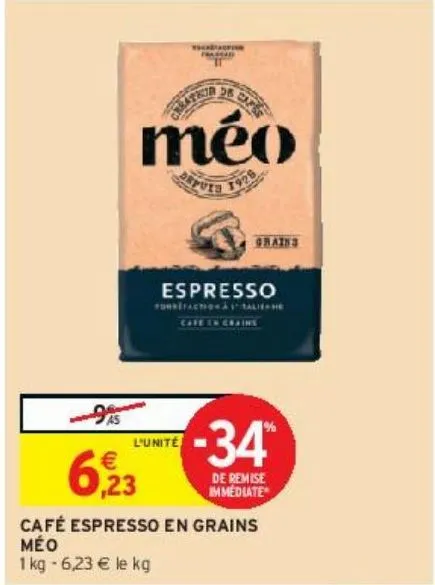 café espresso en grains méo