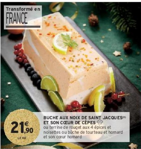 BUCHE AUX NOIX DE SAINT JACQUES(i1) ET SON CŒUR DE CÈPES