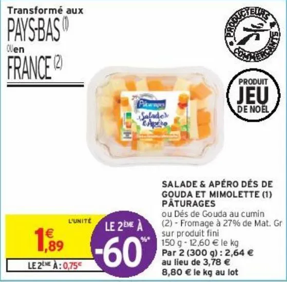 salade & apéro dés de gouda et mimolette (1) pâturages